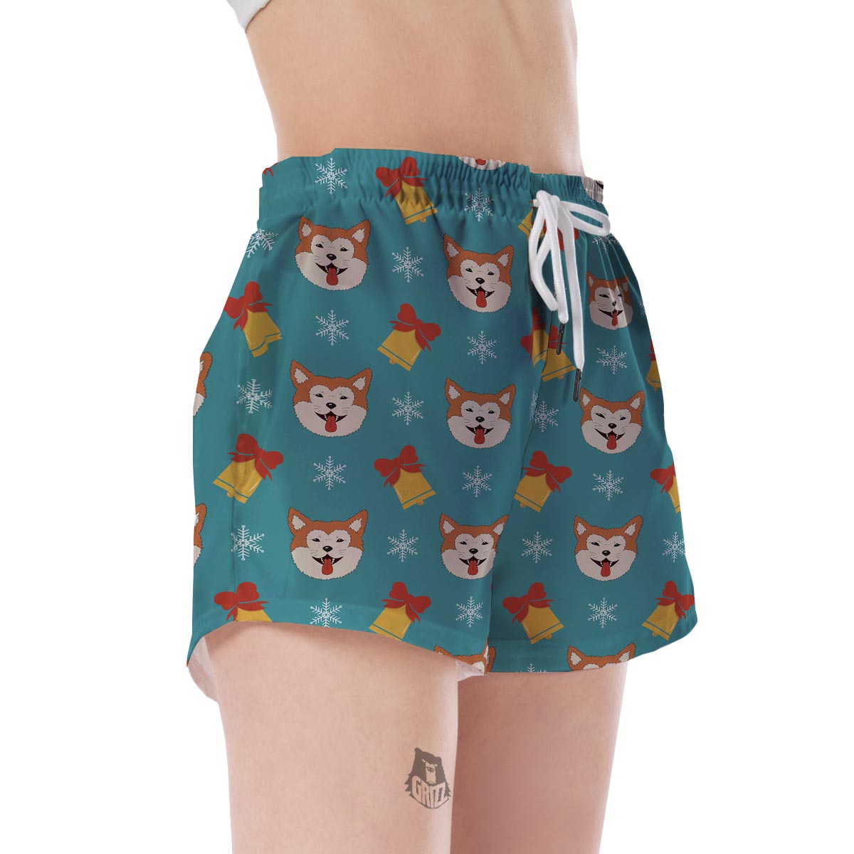 Dog Akita Pattern Print Women's Shorts-grizzshop