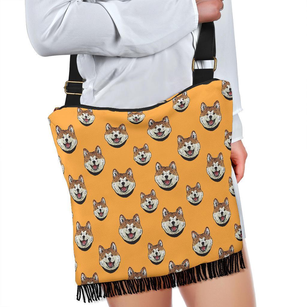 Dog Akita Print Pattern Crossbody Bags-grizzshop