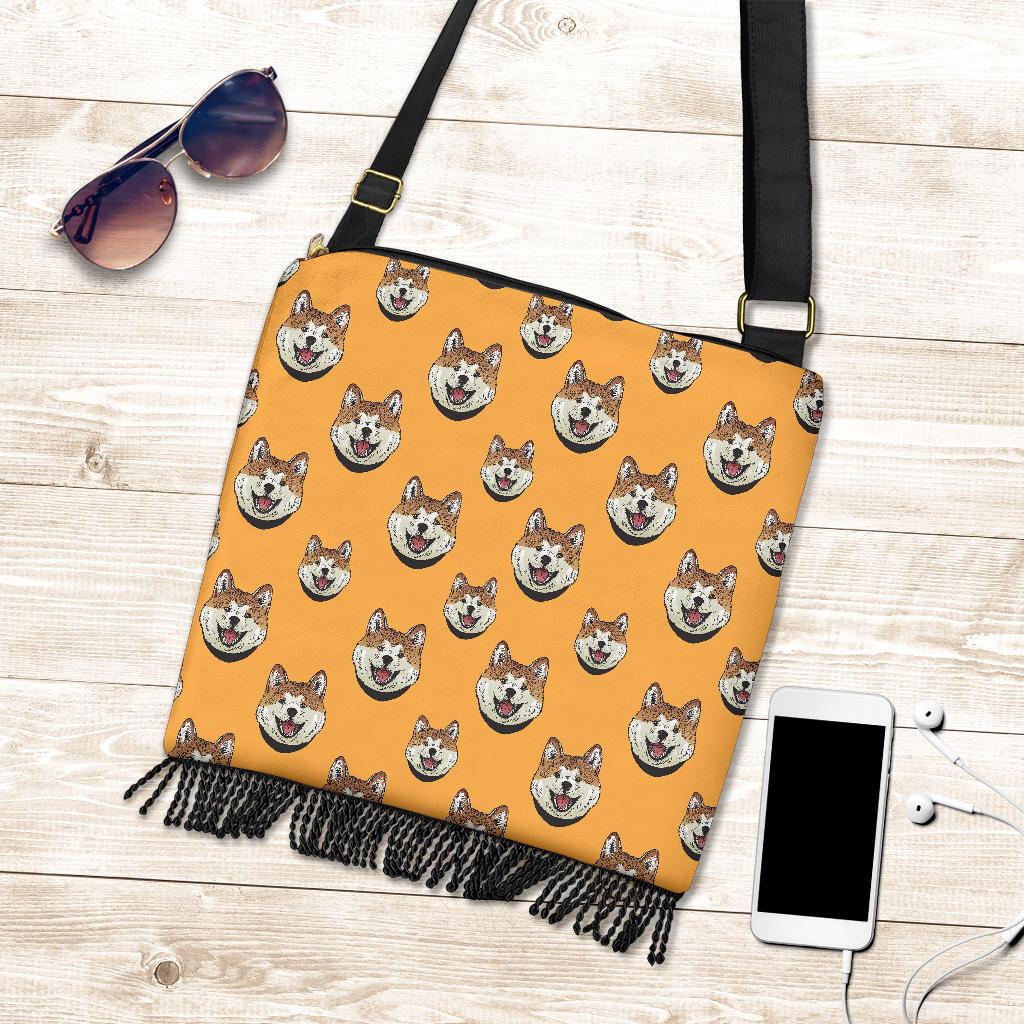 Dog Akita Print Pattern Crossbody Bags-grizzshop