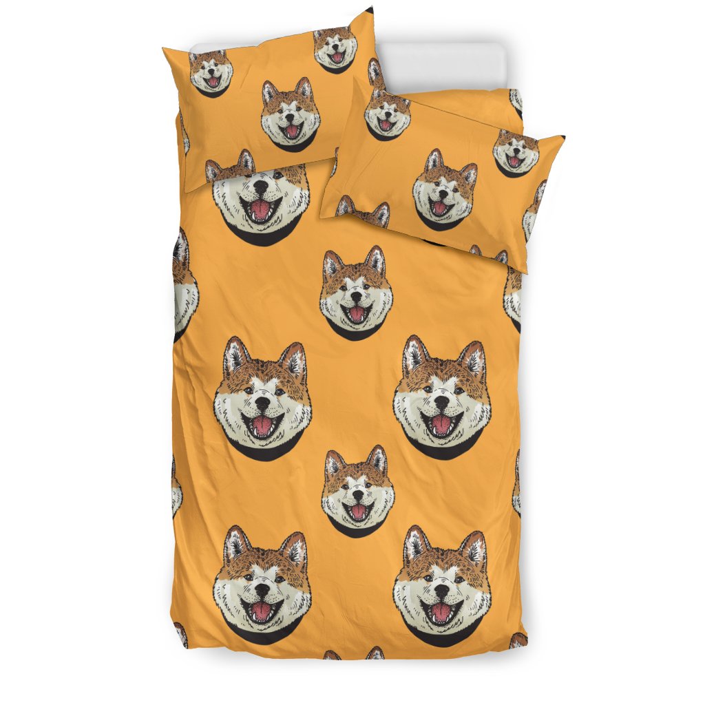Dog Akita Print Pattern Duvet Cover Bedding Set-grizzshop