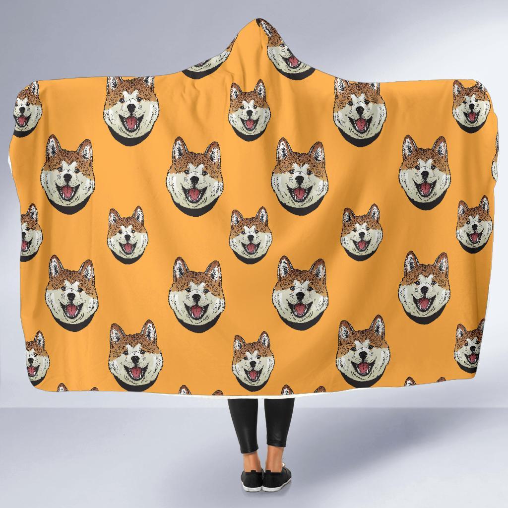 Dog Akita Print Pattern Hooded Blanket-grizzshop