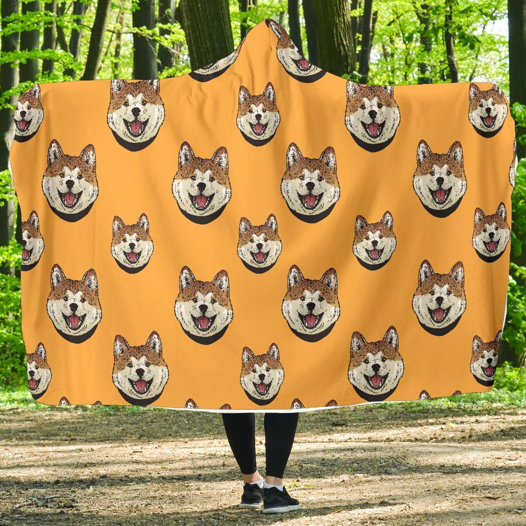 Dog Akita Print Pattern Hooded Blanket-grizzshop