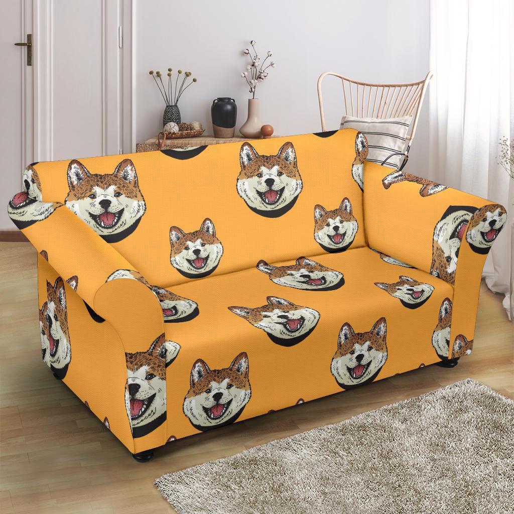 Dog Akita Print Pattern Loveseat Cover-grizzshop