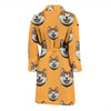 Dog Akita Print Pattern Men Long Robe-grizzshop