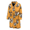 Dog Akita Print Pattern Men Long Robe-grizzshop