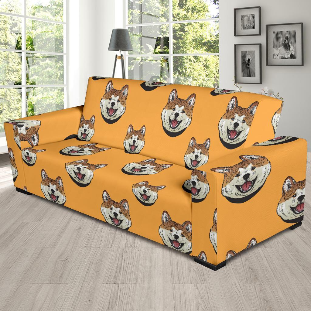 Dog Akita Print Pattern Sofa Covers-grizzshop