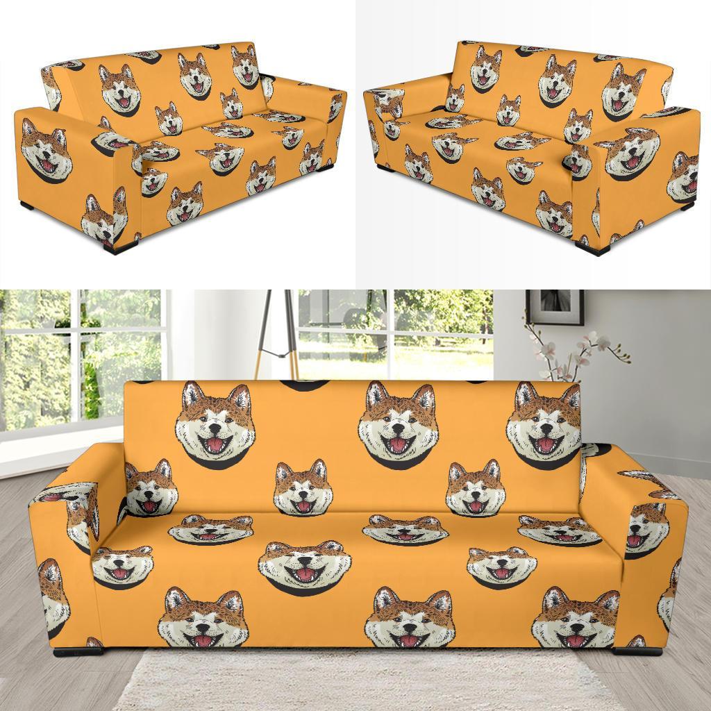 Dog Akita Print Pattern Sofa Covers-grizzshop