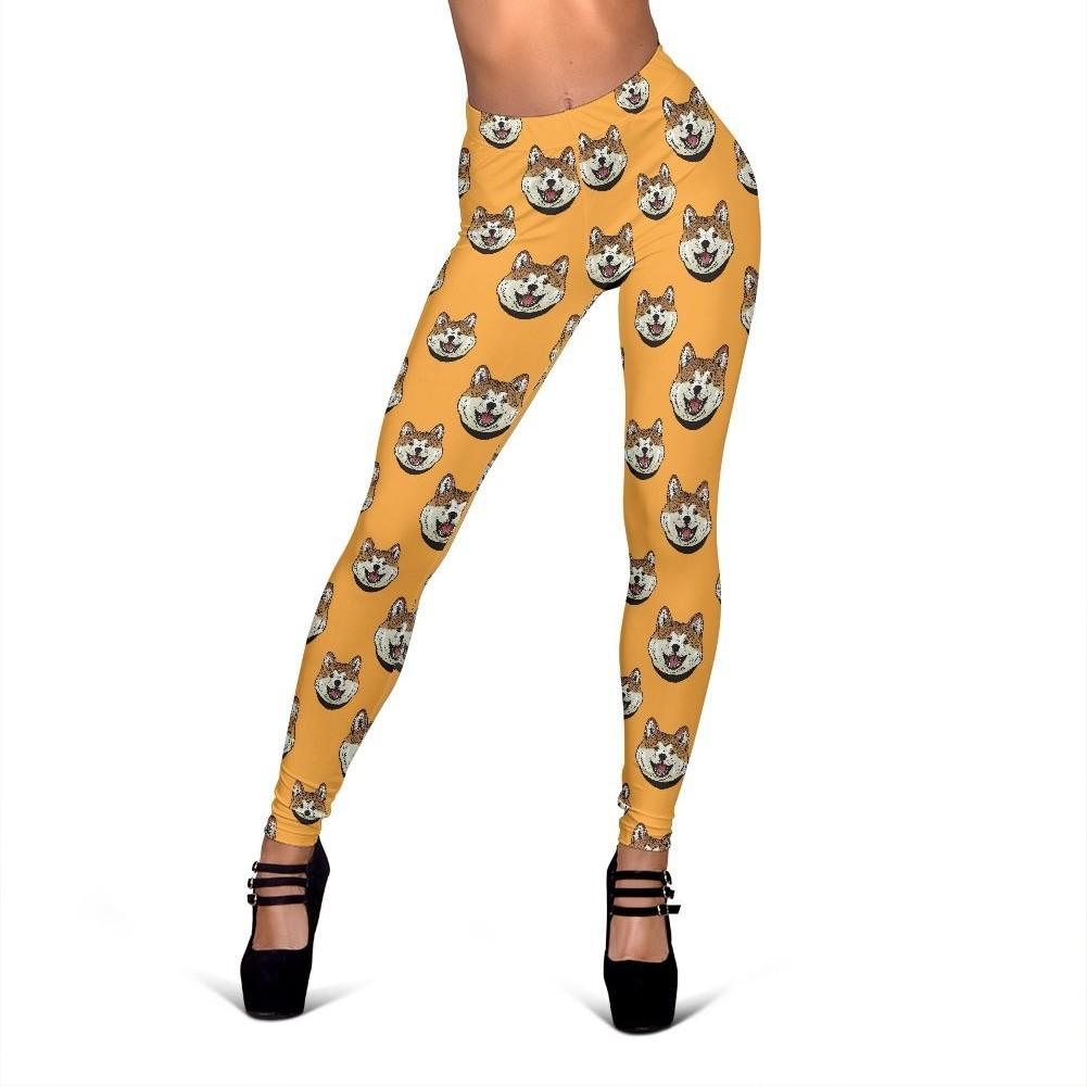 Dog Akita Print Pattern Women Leggings-grizzshop