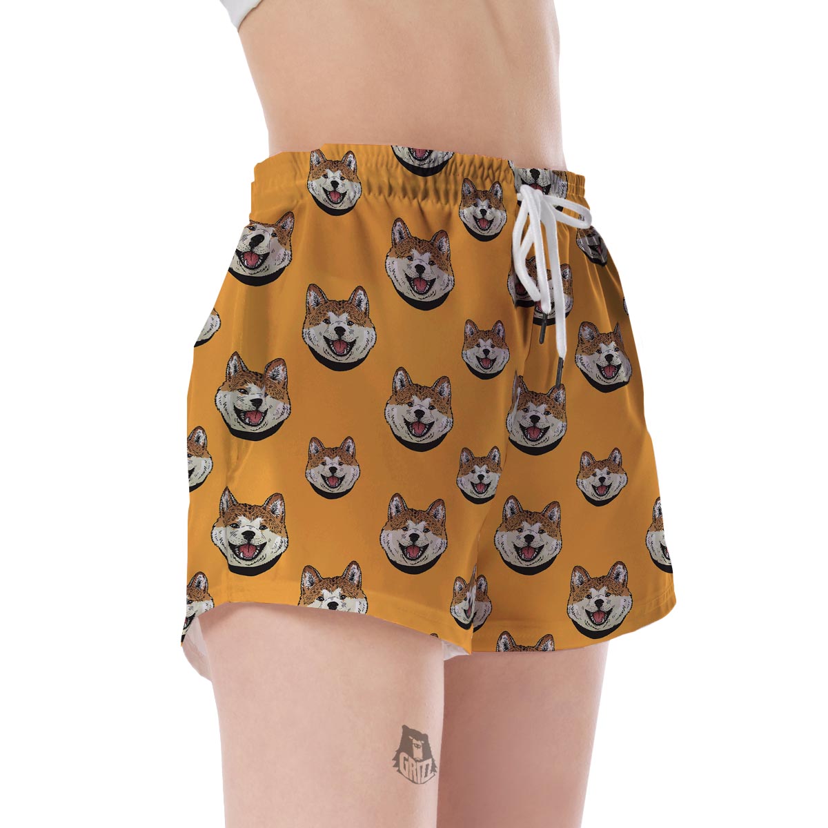 Dog Akita Print Pattern Women's Shorts-grizzshop