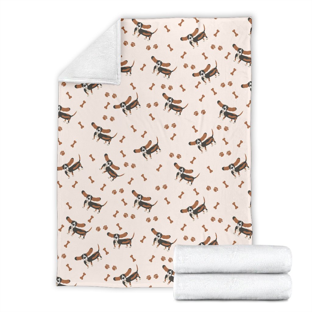 Dog Basset Hound Pattern Print Blanket-grizzshop