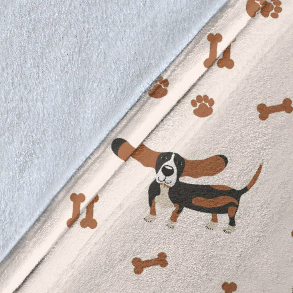 Dog Basset Hound Pattern Print Blanket-grizzshop