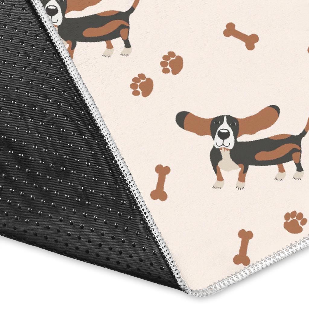 Dog Basset Hound Pattern Print Floor Mat-grizzshop