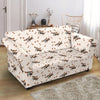 Dog Basset Hound Pattern Print Loveseat Cover-grizzshop