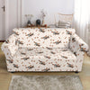 Dog Basset Hound Pattern Print Loveseat Cover-grizzshop