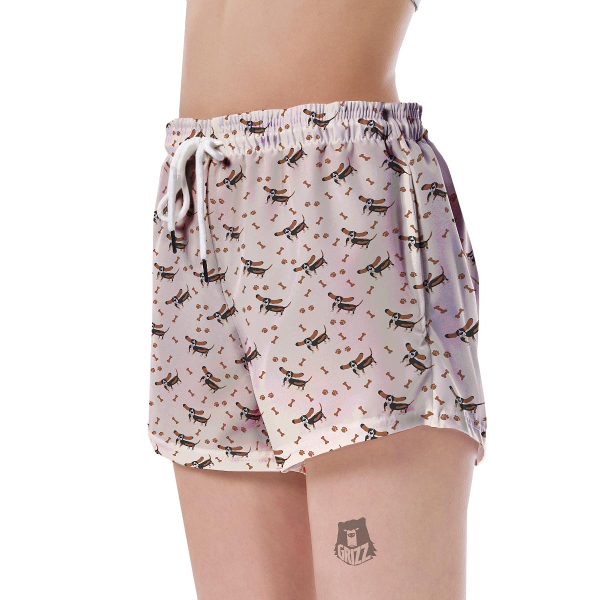 Dog Basset Hound Pattern Print Women's Shorts-grizzshop