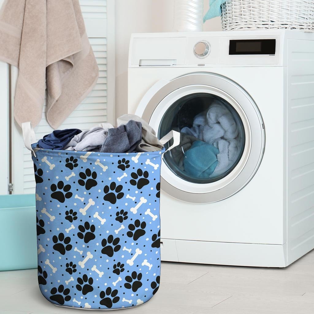 Dog Bone Paw Laundry Basket-grizzshop