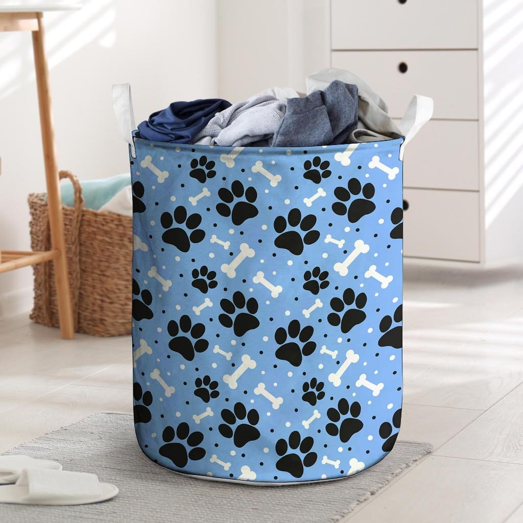 Dog Bone Paw Laundry Basket-grizzshop