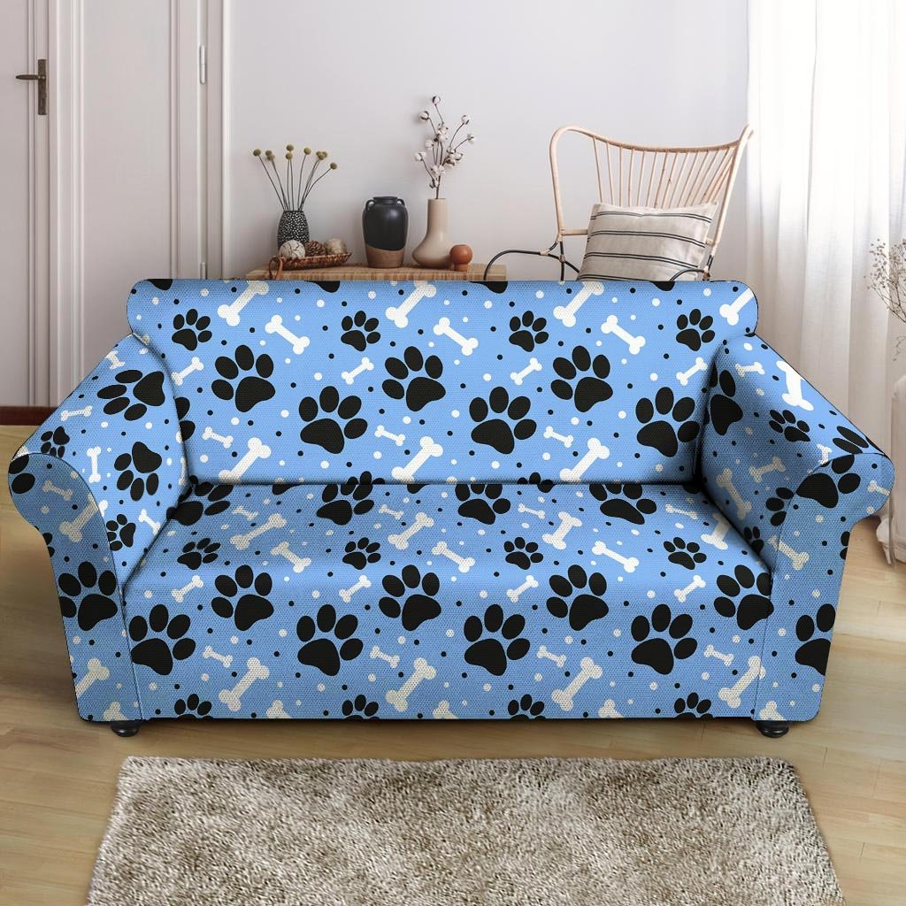 Dog Bone Paw Loveseat Cover-grizzshop