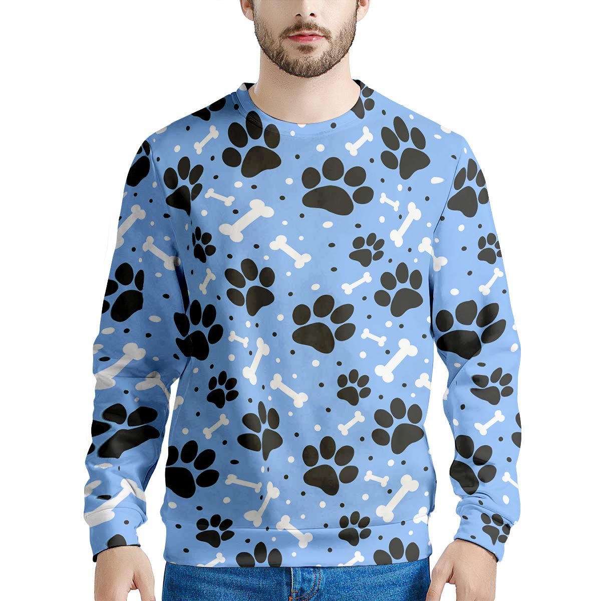 Dog Bone Paw Men's Sweatshirt-grizzshop