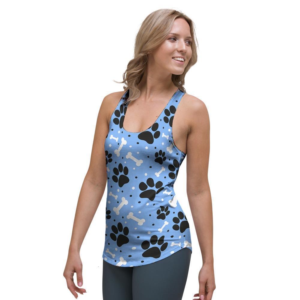 Dog Bone Paw Women's Racerback Tank Top-grizzshop