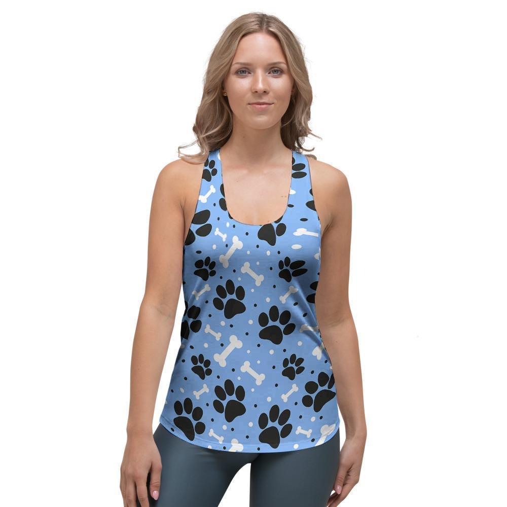 Dog Bone Paw Women's Racerback Tank Top-grizzshop
