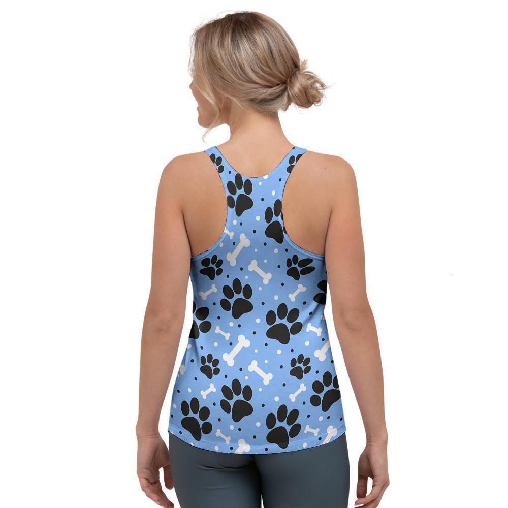 Dog Bone Paw Women's Racerback Tank Top-grizzshop