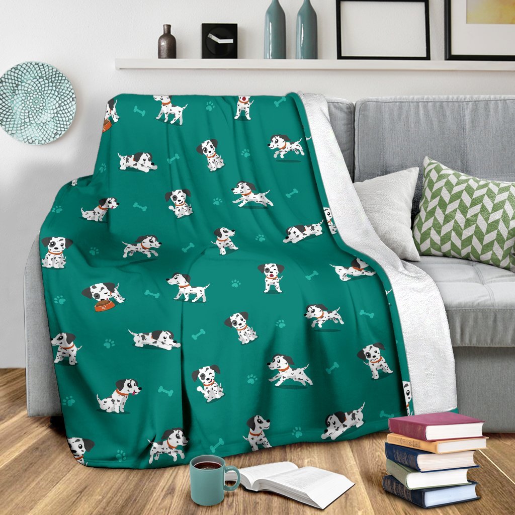 Dog Dalmatian Puppy Pattern Print Blanket-grizzshop