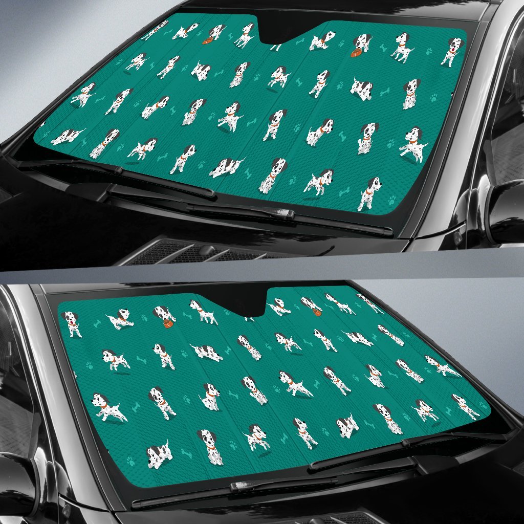 Dog Dalmatian Puppy Pattern Print Car Sun Shade-grizzshop