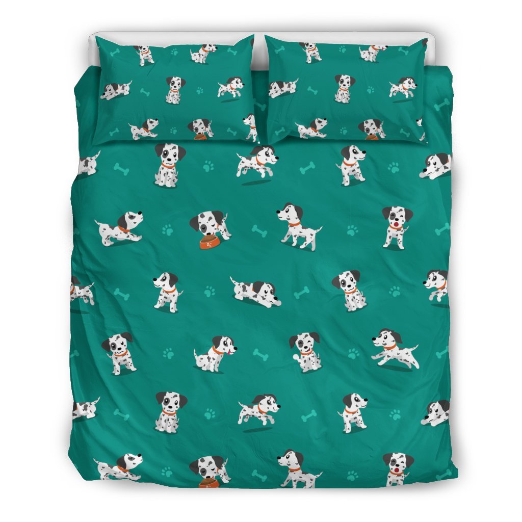 Dog Dalmatian Puppy Pattern Print Duvet Cover Bedding Set-grizzshop