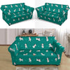 Dog Dalmatian Puppy Pattern Print Loveseat Cover-grizzshop