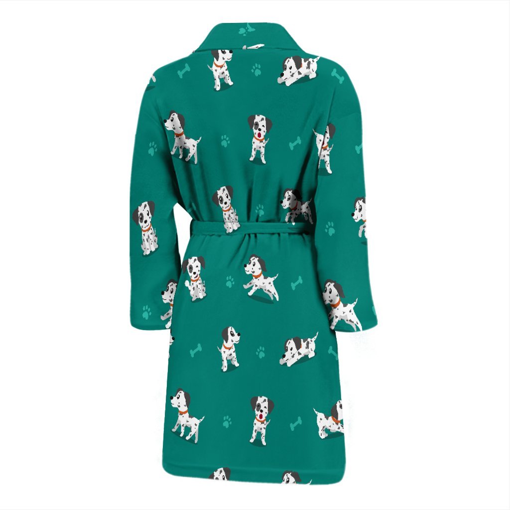 Dog Dalmatian Puppy Pattern Print Men Long Robe-grizzshop