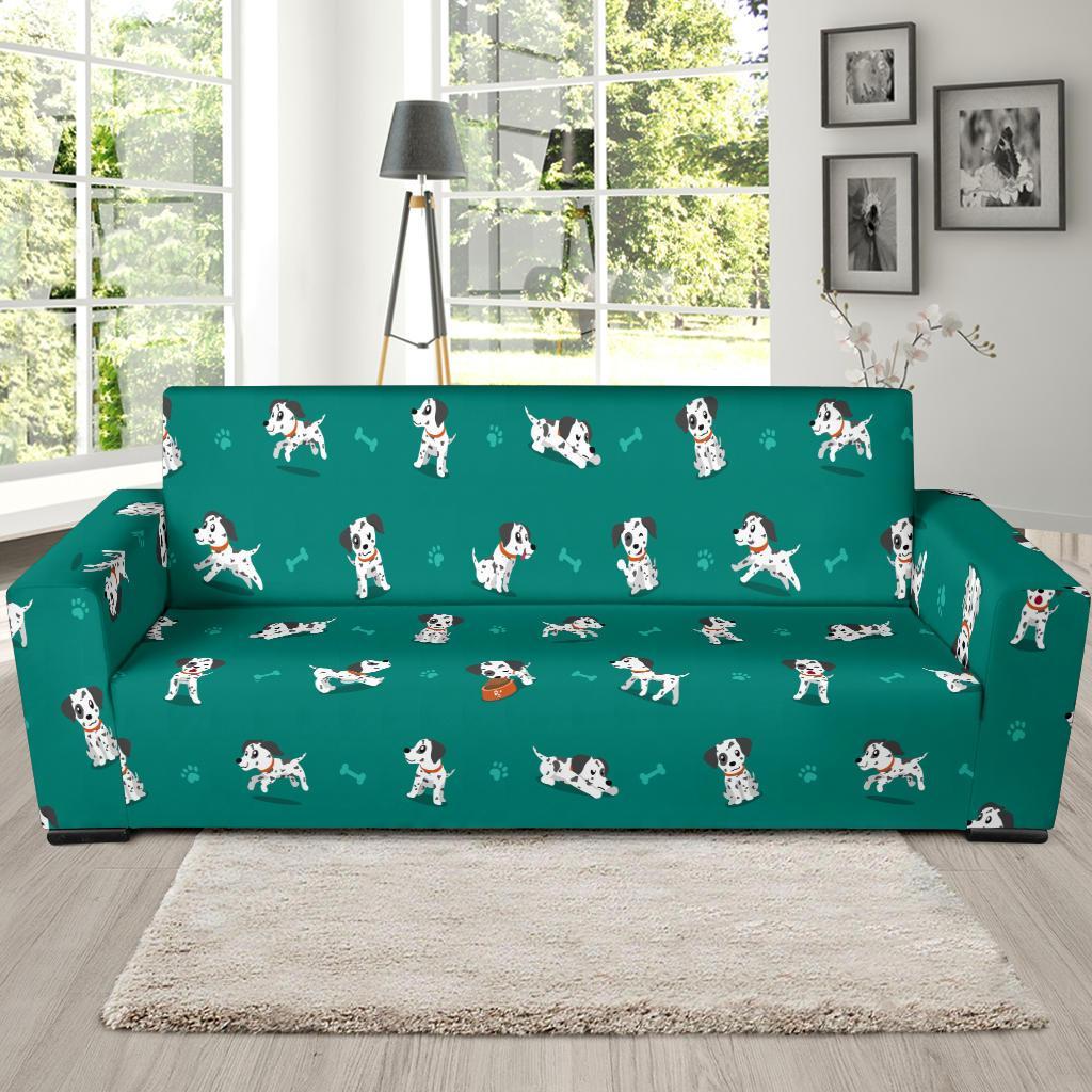 Dog Dalmatian Puppy Pattern Print Sofa Covers-grizzshop