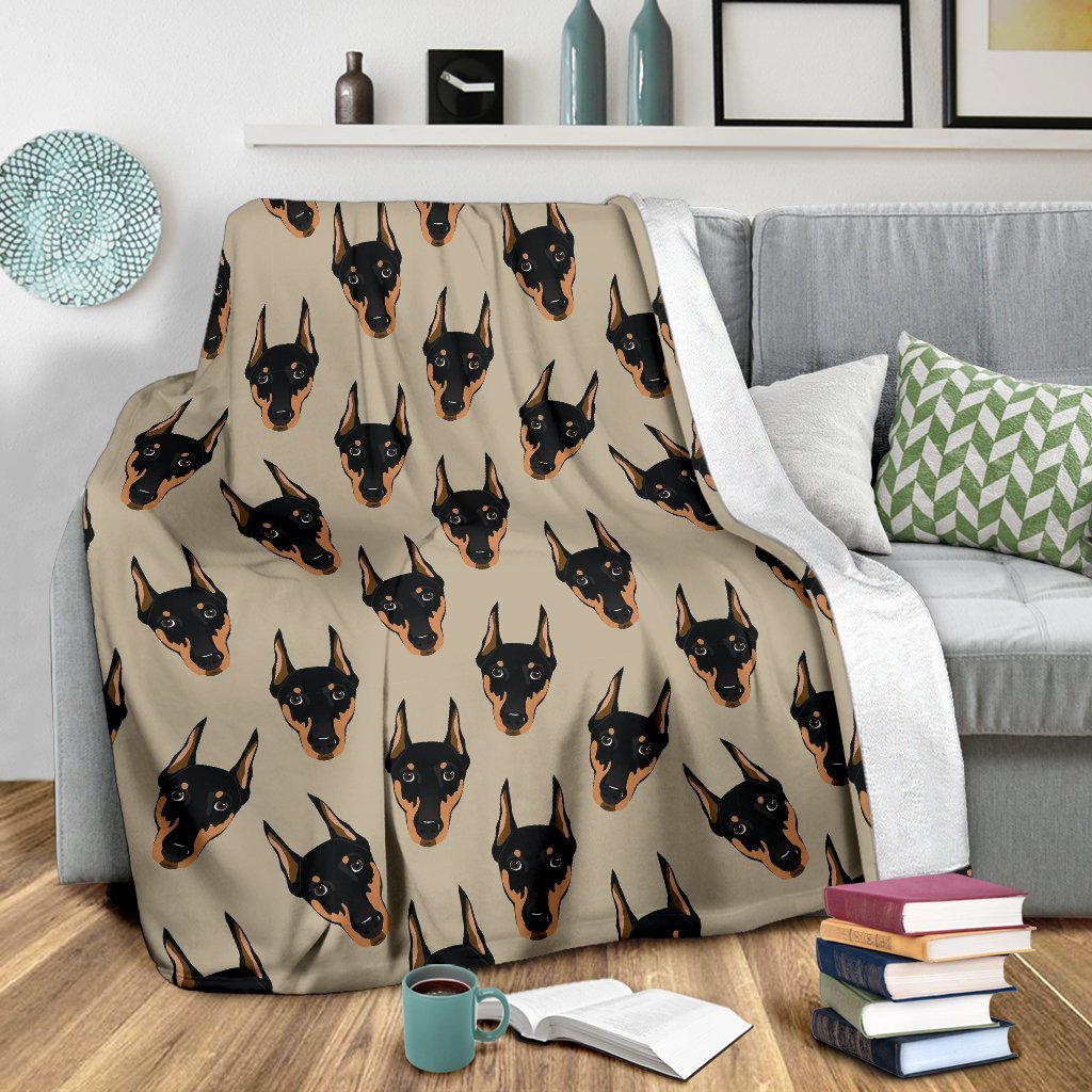 Dog Doberman Pattern Print Blanket-grizzshop