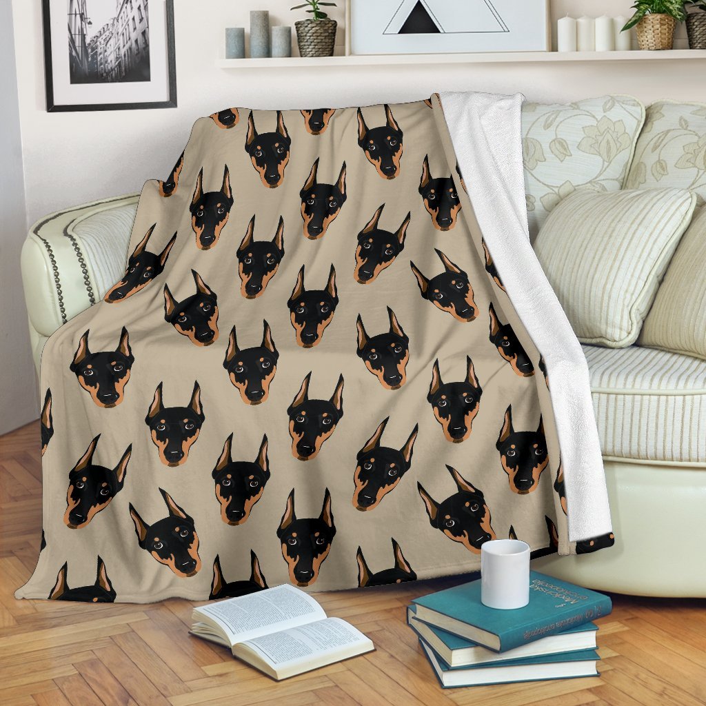 Dog Doberman Pattern Print Blanket-grizzshop