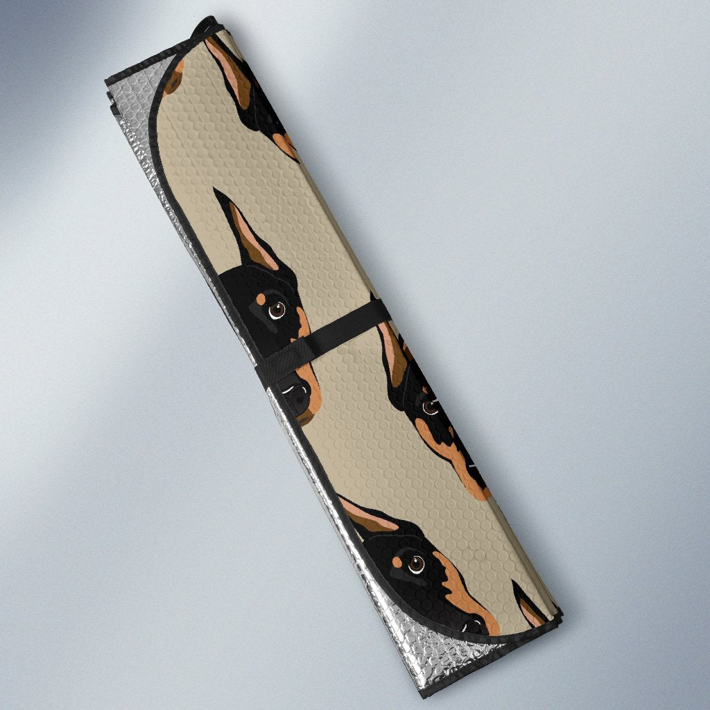 Dog Doberman Pattern Print Car Sun Shade-grizzshop