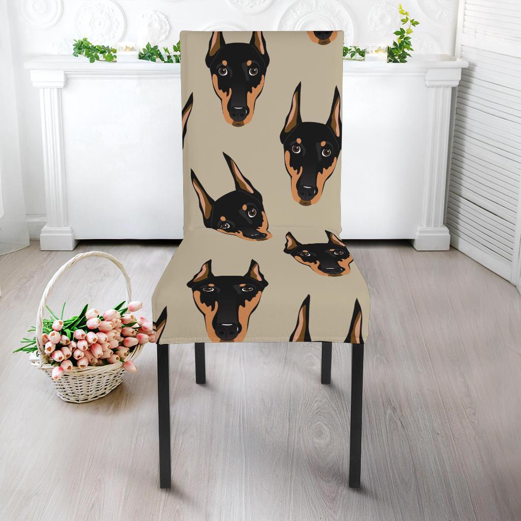 Dog Doberman Pattern Print Chair Cover-grizzshop