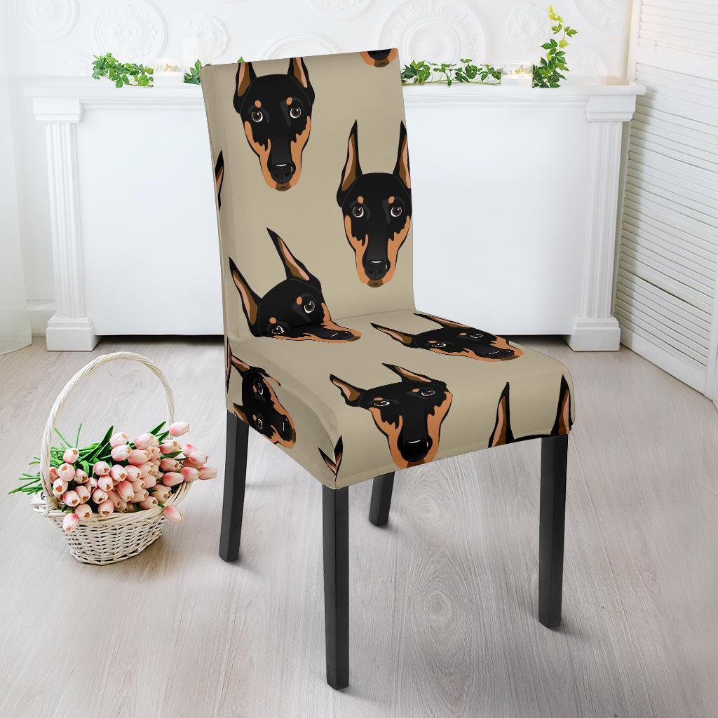 Dog Doberman Pattern Print Chair Cover-grizzshop