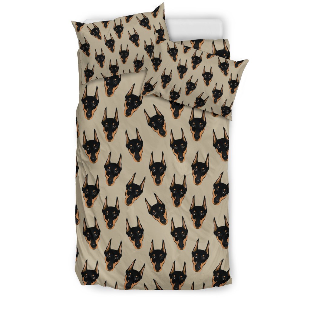 Dog Doberman Pattern Print Duvet Cover Bedding Set-grizzshop