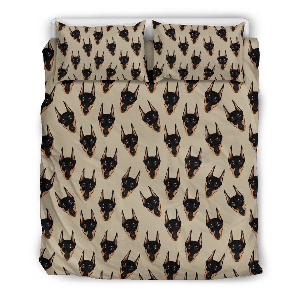 Dog Doberman Pattern Print Duvet Cover Bedding Set-grizzshop