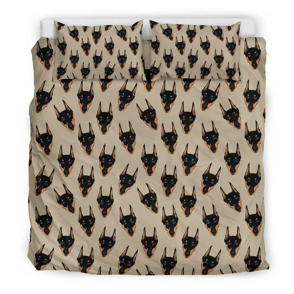 Dog Doberman Pattern Print Duvet Cover Bedding Set-grizzshop