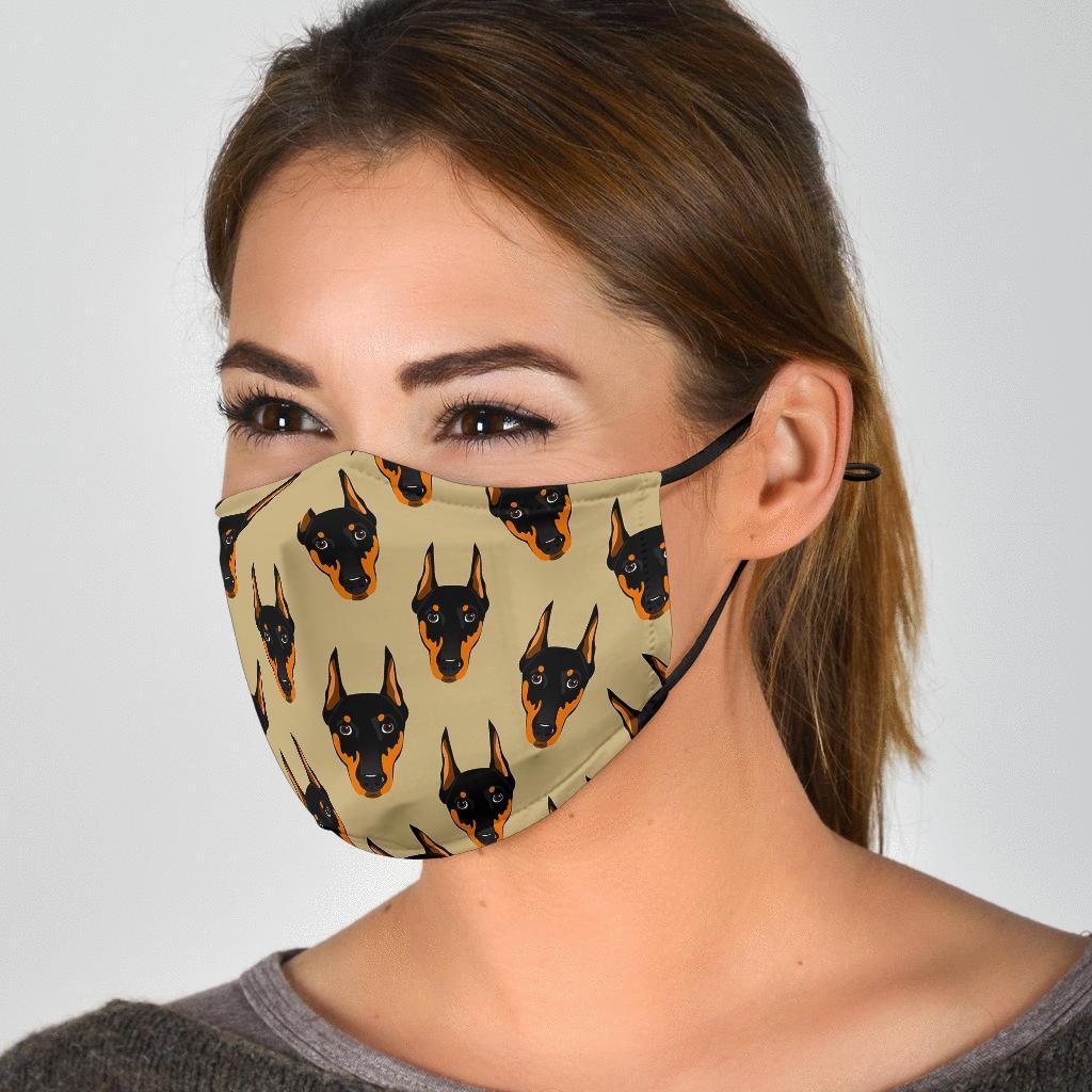 Dog Doberman Pattern Print Face Mask-grizzshop