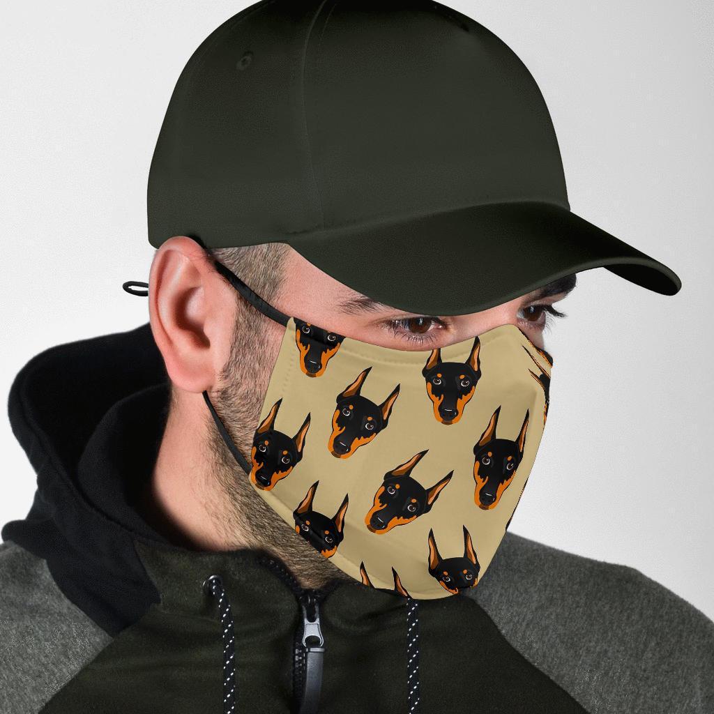 Dog Doberman Pattern Print Face Mask-grizzshop