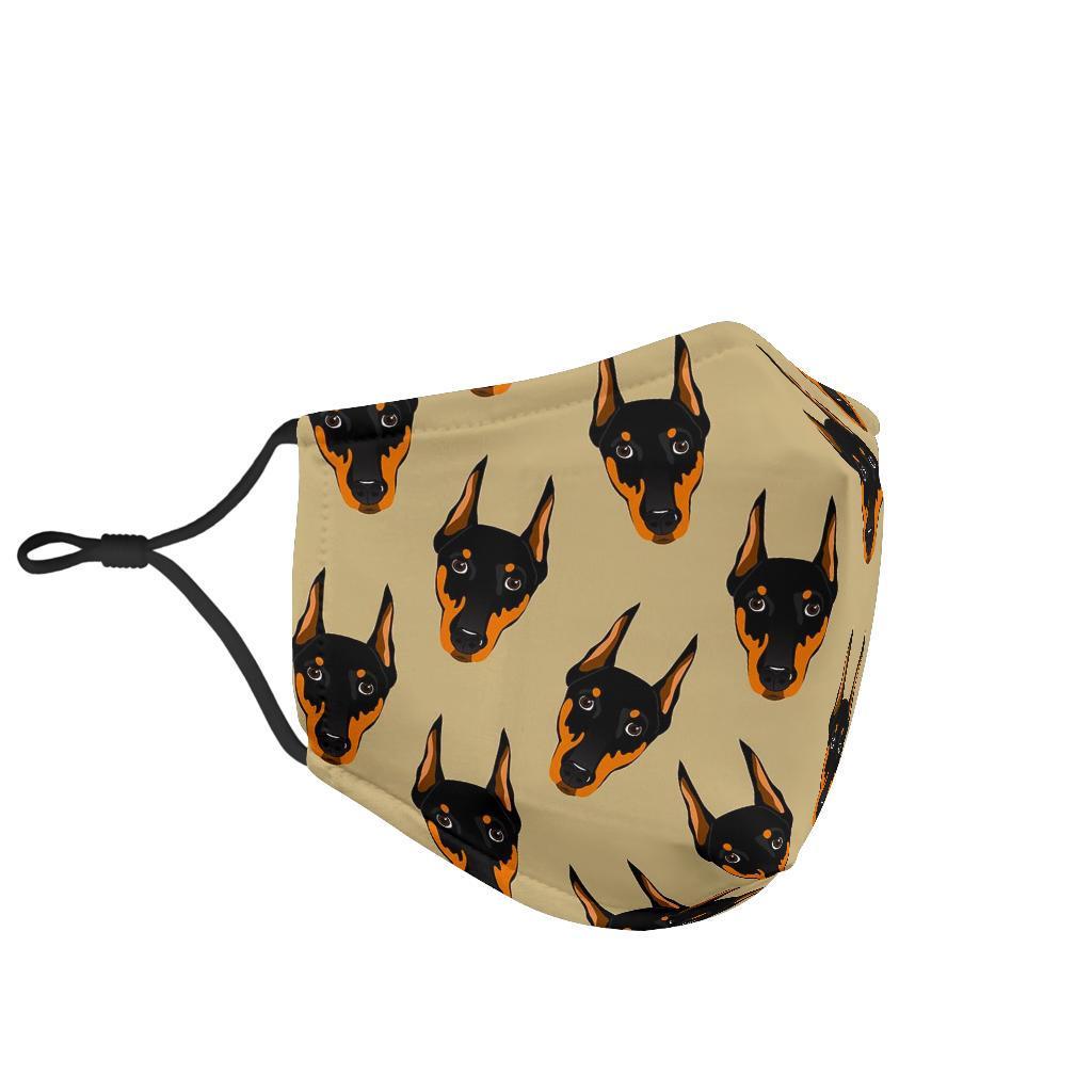 Dog Doberman Pattern Print Face Mask-grizzshop