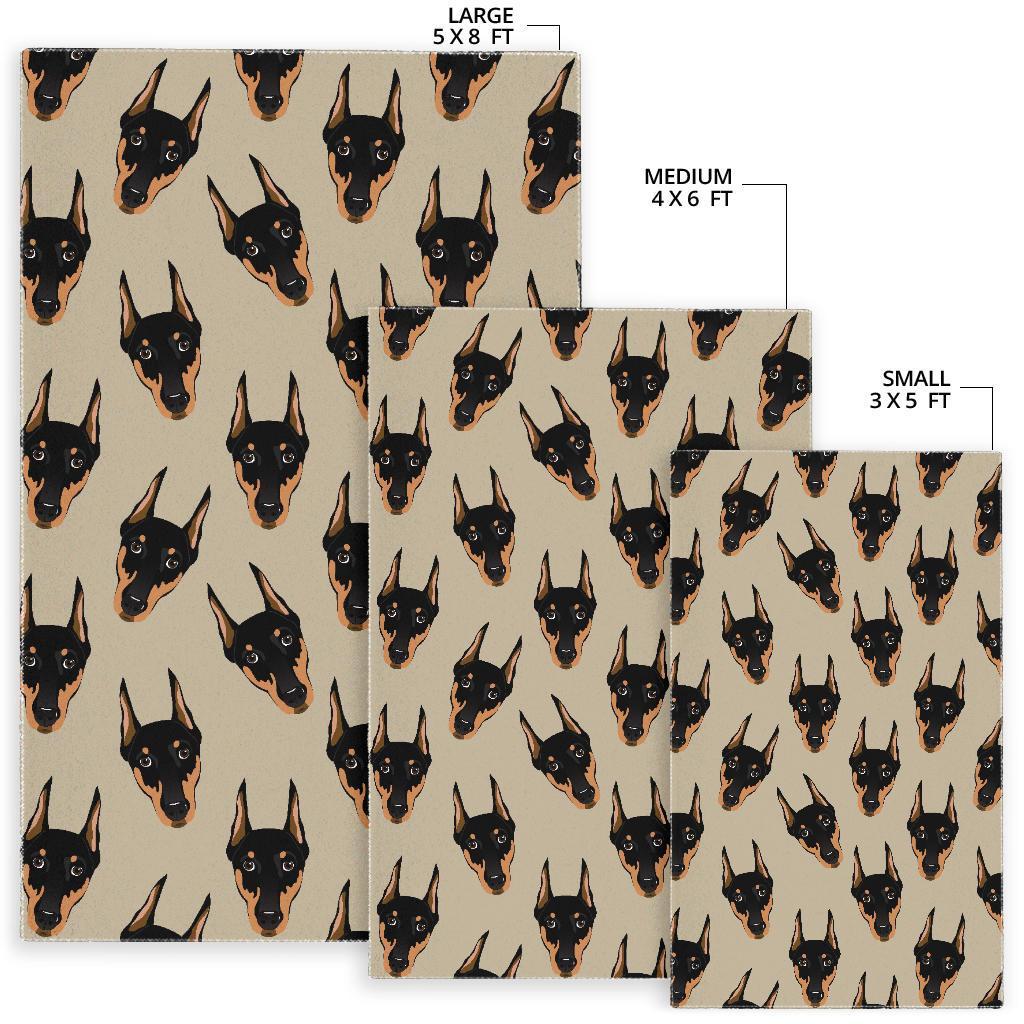 Dog Doberman Pattern Print Floor Mat-grizzshop