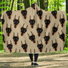 Dog Doberman Pattern Print Hooded Blanket-grizzshop