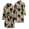 Dog Doberman Pattern Print Men Long Robe-grizzshop