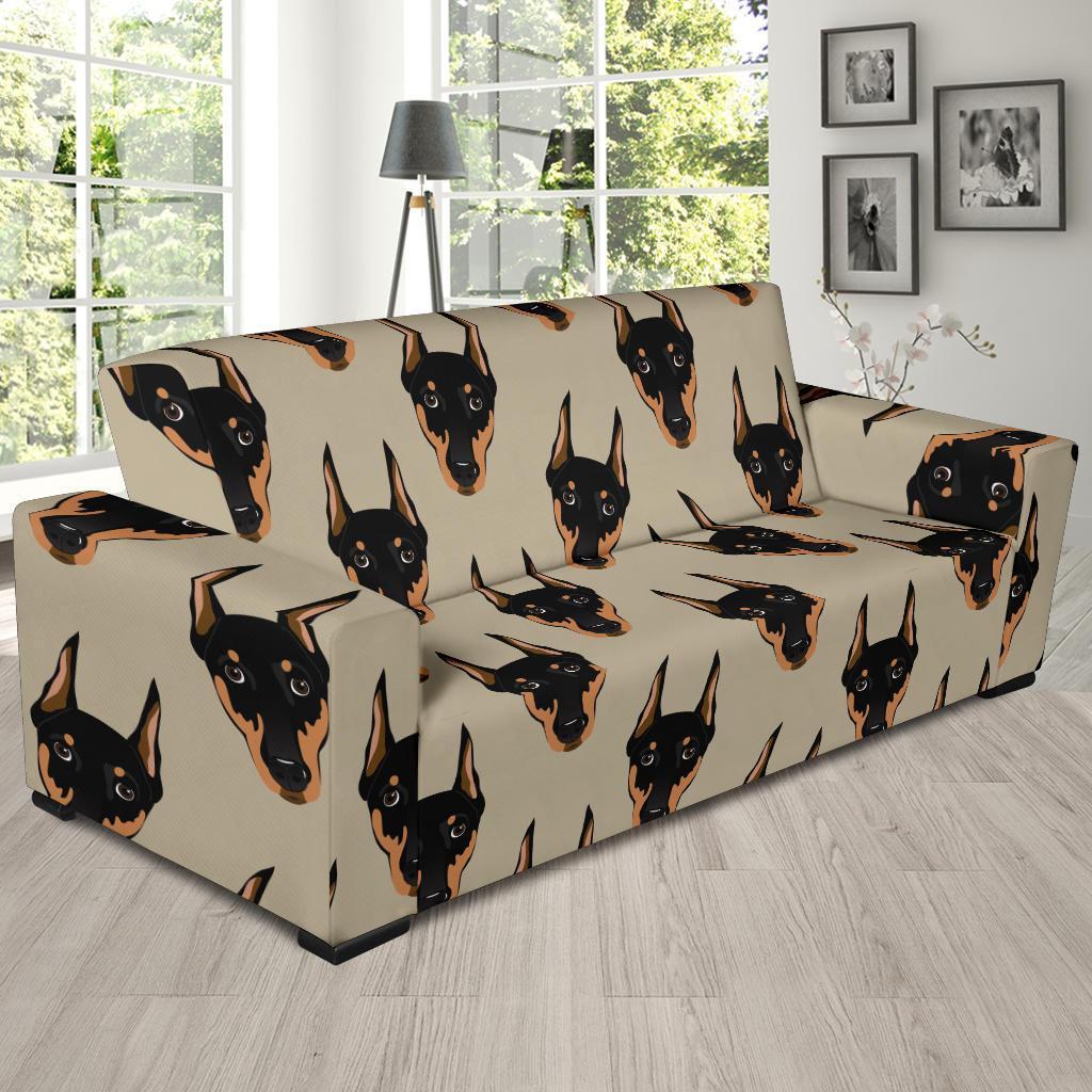 Dog Doberman Pattern Print Sofa Covers-grizzshop