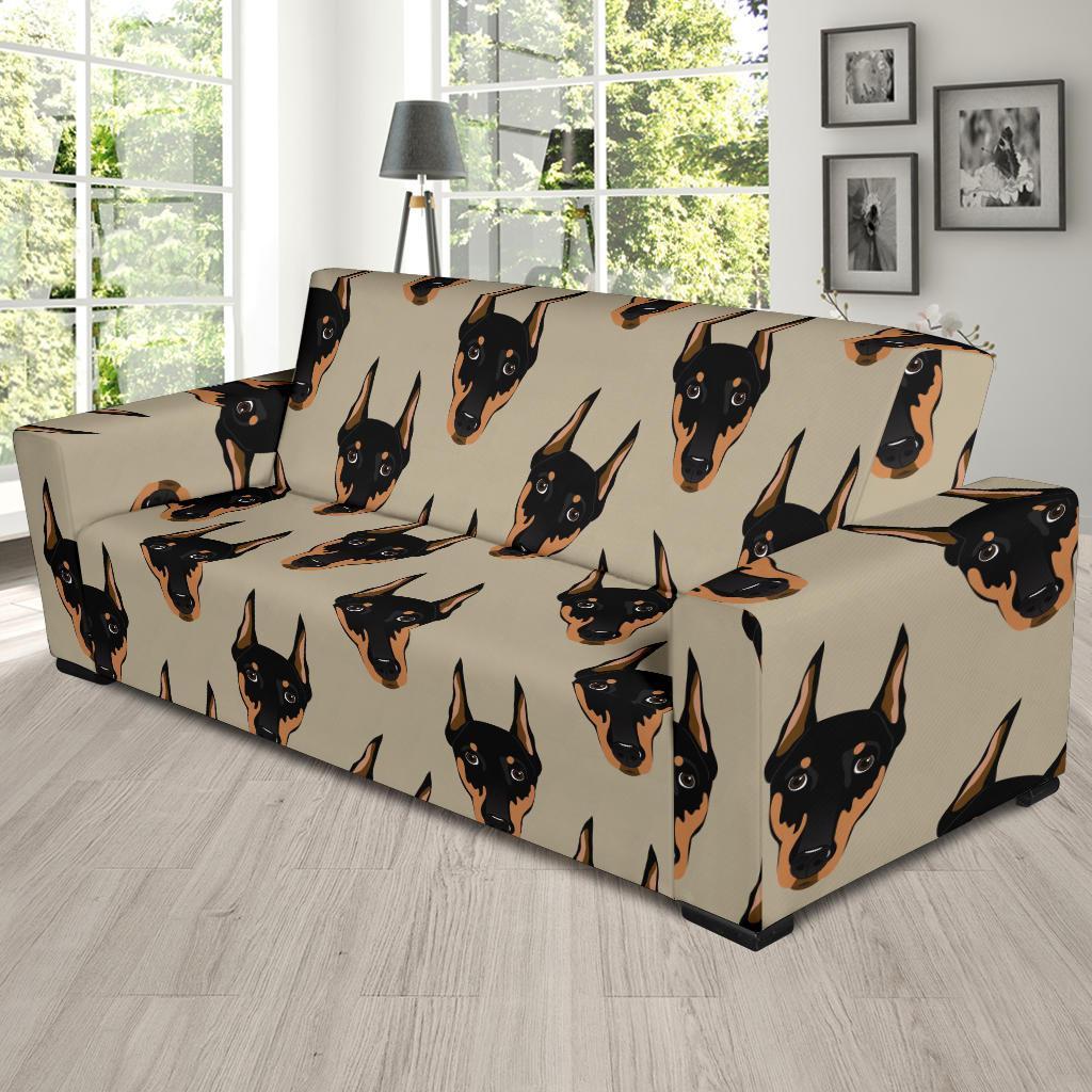 Dog Doberman Pattern Print Sofa Covers-grizzshop