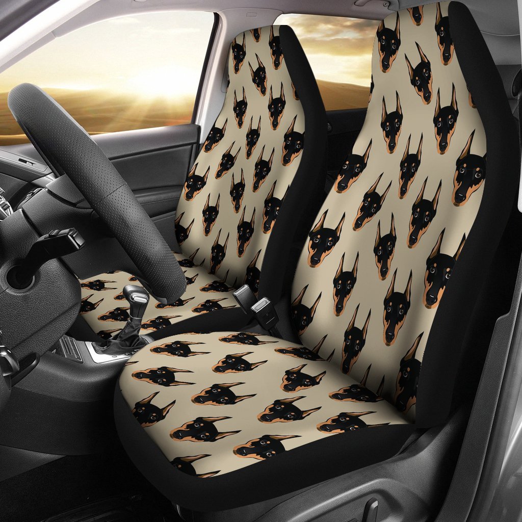 Dog Doberman Pattern Print Universal Fit Car Seat Cover-grizzshop