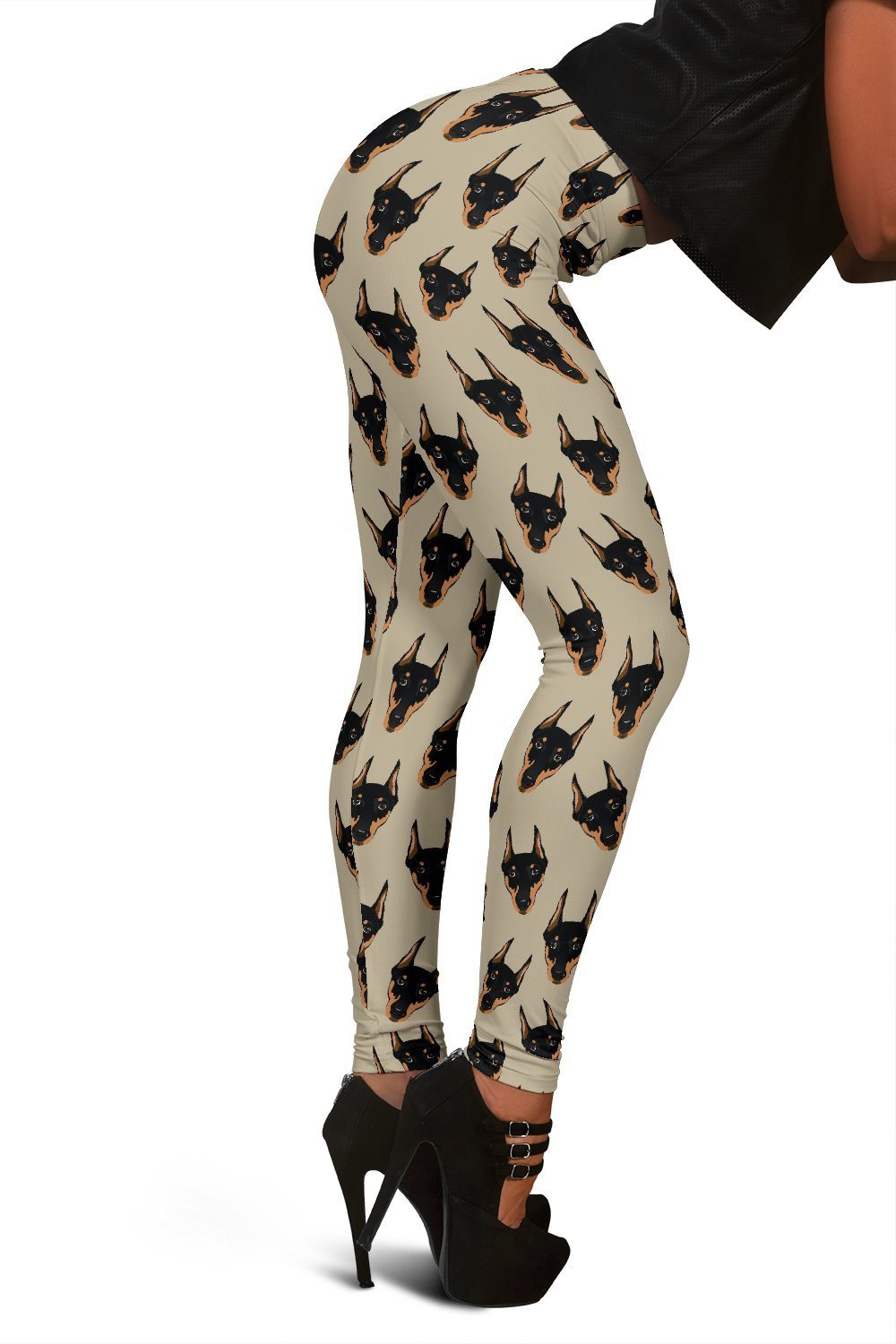 Dog Doberman Pattern Print Women Leggings-grizzshop